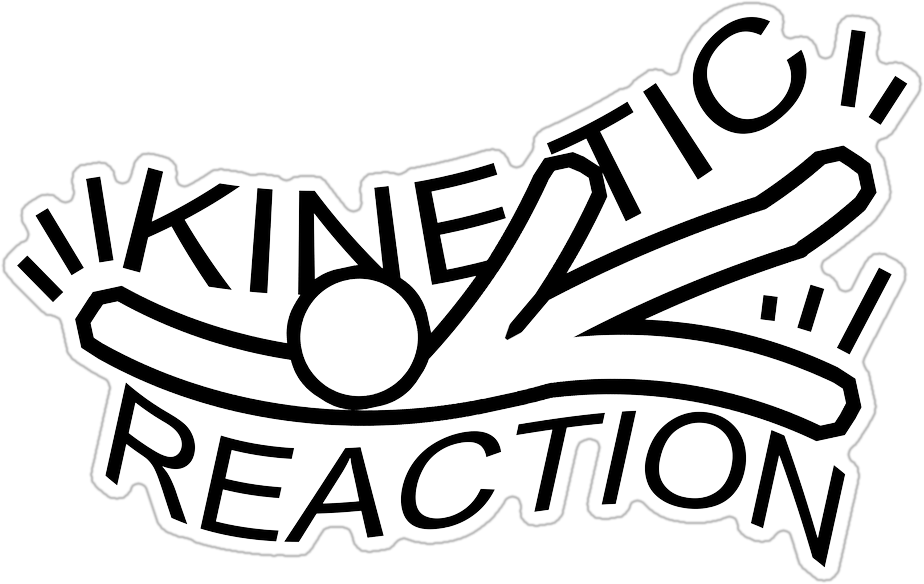 Kinetic Reaction logo sticker, die-cut with a white backing